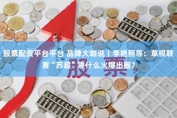 股票配资平台平台 品牌大咖说丨李艳丽等：草根联赛“苏超”靠什么火爆出圈？